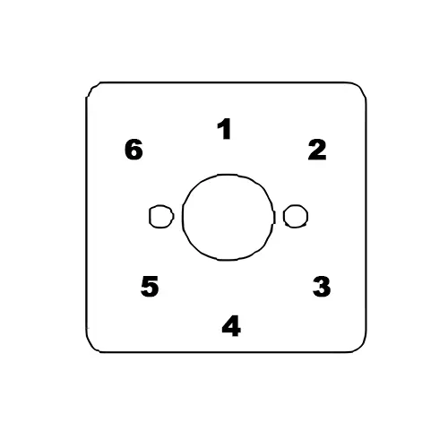Kaycee DC Rotary Cam Switch 6 Way No-Off 60° 25 Amp 1 Pole, 3MD16FGB