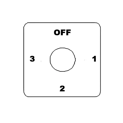 Kaycee Rotary Cam Switch 3 Way With-Off 90° 63 Amp 2 Pole, N3Y29CO