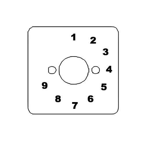 Kaycee AC Rotary Cam Switch 9 Way No- Off 30° 12 Amp 1 Pole, 5T13JYR