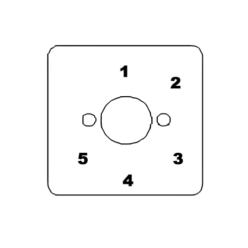 Kaycee DC Rotary Cam Switch 5 Way No-Off 60° 6 Amp 3 Pole, 8TD36EYR