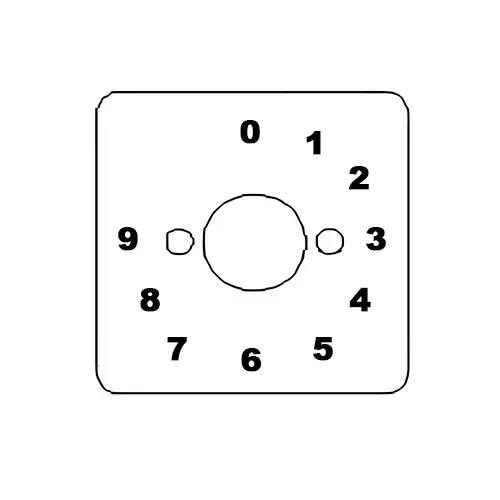Kaycee DC Rotary Cam Switch 9 Way With-Off 30° 6 Amp 1 Pole, 5TD13JOYR