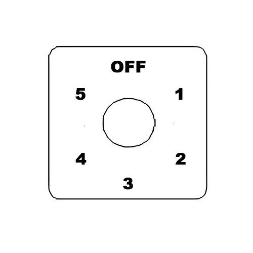 Kaycee Rotary Cam Switch 5 Way With-Off 60° 32 Amp 1 Pole, N3W16EO