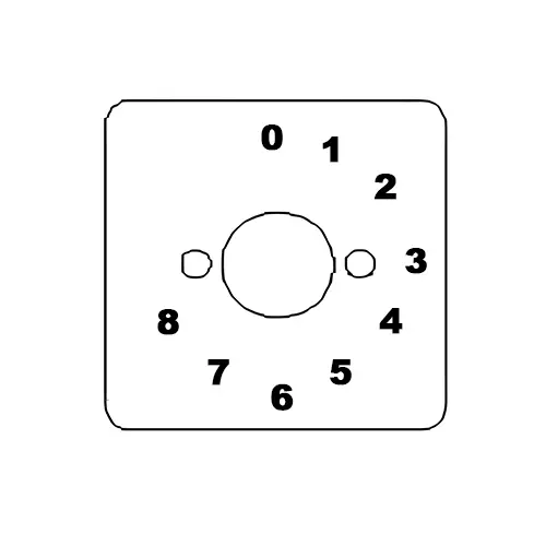 Kaycee AC Rotary Cam Switch 8 Way With Off 30° 25 Amp 1 Pole, 5V13HO/NGB