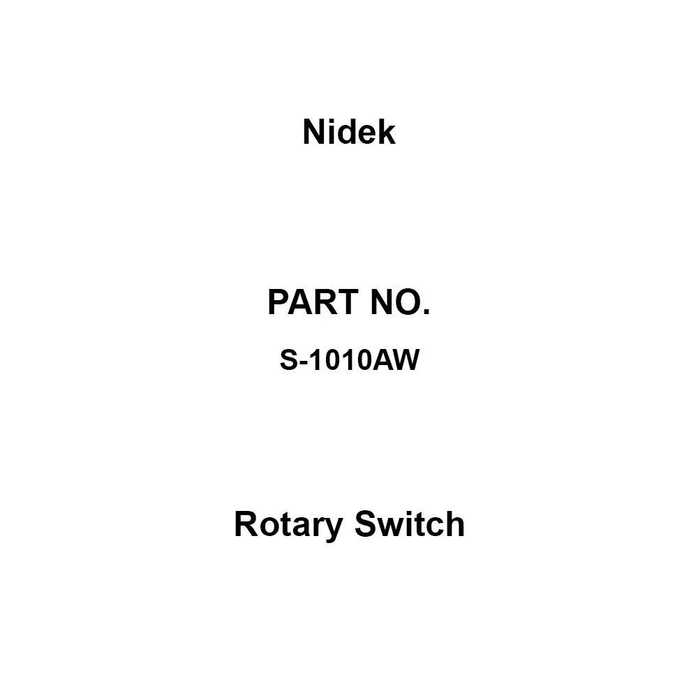 Nidek Rotary Switch 100 mΩ ohm Contact Resistance 1000 mohm Insulation Resistance AC300 V Withstand Voltage, S-1010AW (Pack of 50)
