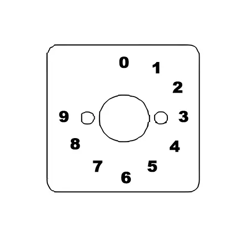 Kaycee AC Rotary Cam Switch 9 Way With - Off 30° 10 Amp 1 Pole, 5S13JOYR