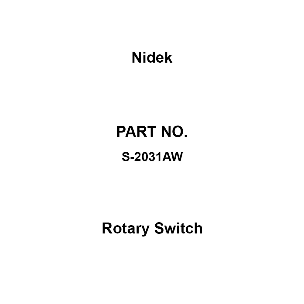 Nidek Rotary Switch 100 mΩ ohm Contact Resistance 1000 mohm Insulation Resistance AC300 V Withstand Voltage, S-2031AW (Pack of 5)