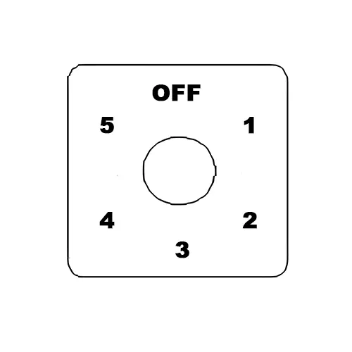 Kaycee Rotary Cam Switch 5 Way with-Off 60° 6 Amp 1 Pole, N3R16EO