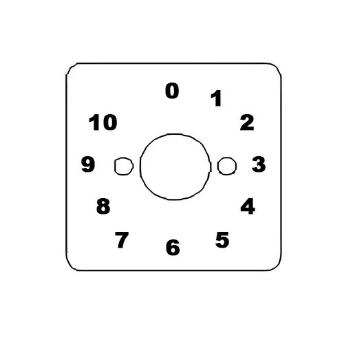 Kaycee DC Rotary Cam Switch 10 Way With-Off 30° 25 Amp 1 Pole, 6MD13KOYR