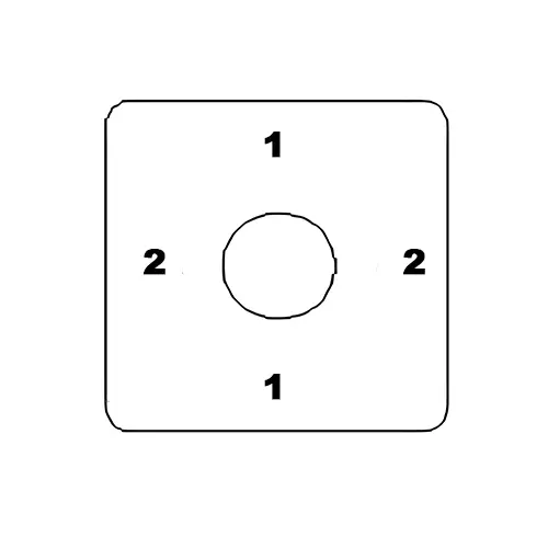 Kaycee Rotary Cam Switch 2 Way No-Off 90° 25 Amp 1 Pole, N1V19B