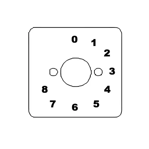 Kaycee DC Rotary Cam Switch 8 Way With-Off 30° 6 Amp 1 Pole, 5TD13HOGB