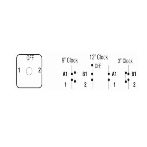 Kaycee Spring Return Rotary Switch OFF - 2 - 1 15 Amp 230 V DC 2 Pole, RPM323R/TA3/PRM