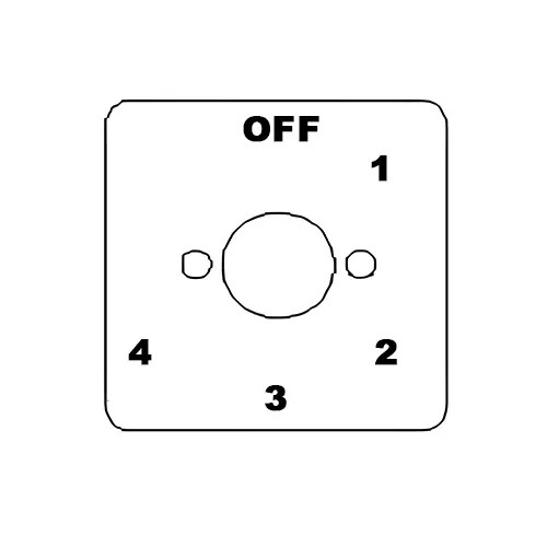 Kaycee AC Rotary Cam Switch Four Way, With Off 60° 12 Amp 4 Pole, 10T46DOYR