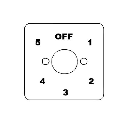 Kaycee DC Rotary Cam Switch 5 Way with-Off 60° 25 Amp 1 Pole, 3MD16EOYR