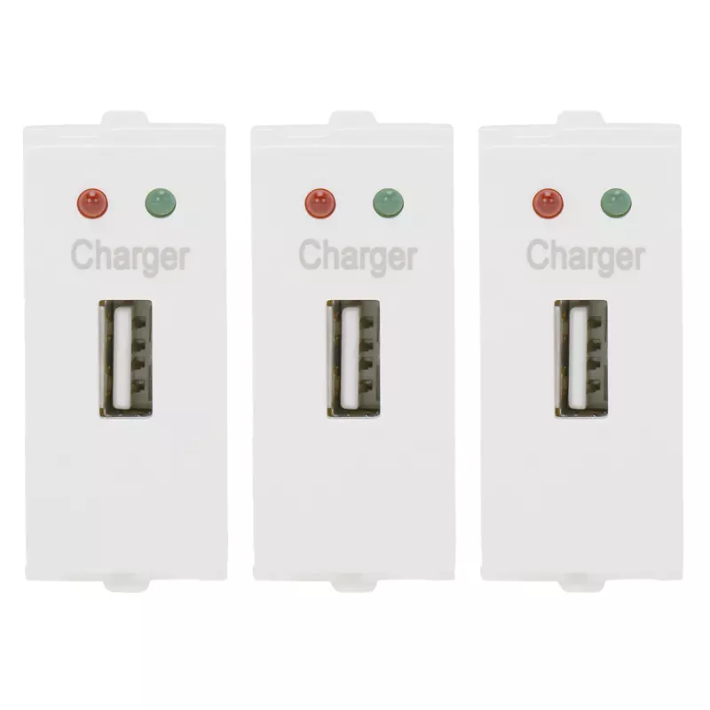 Cona 14126 White  USB Charger Socket Pack of 3