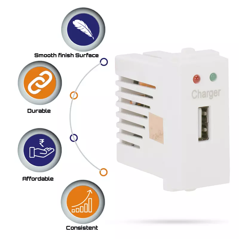 Cona 14126 White USB Charger Socket