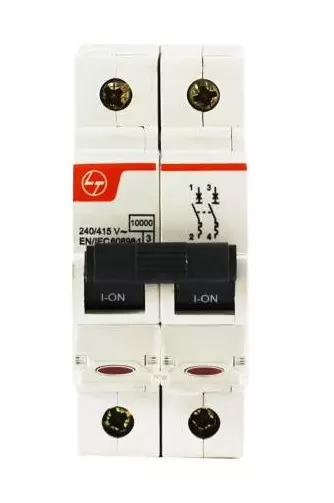 L&T [ Lauritz Knudsen ] PBB20060C 6 A Double Pole Miniature Circuit Breakers Pack of 6