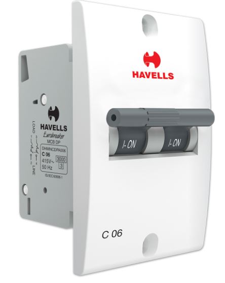 Havells 2 Pole 20 A Miniature Circuit Breaker, DHMNCDPA020