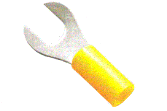 Jainson U Cut Insulated Insulated Ring Tongue Fork Terminal (Ring Dia: 3.1-4.1 mm)