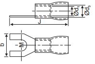 3D Non-Insulated Fork Terminal (Conductor Size 4-6 - 3.5 Sq.mm), 3D - 1907