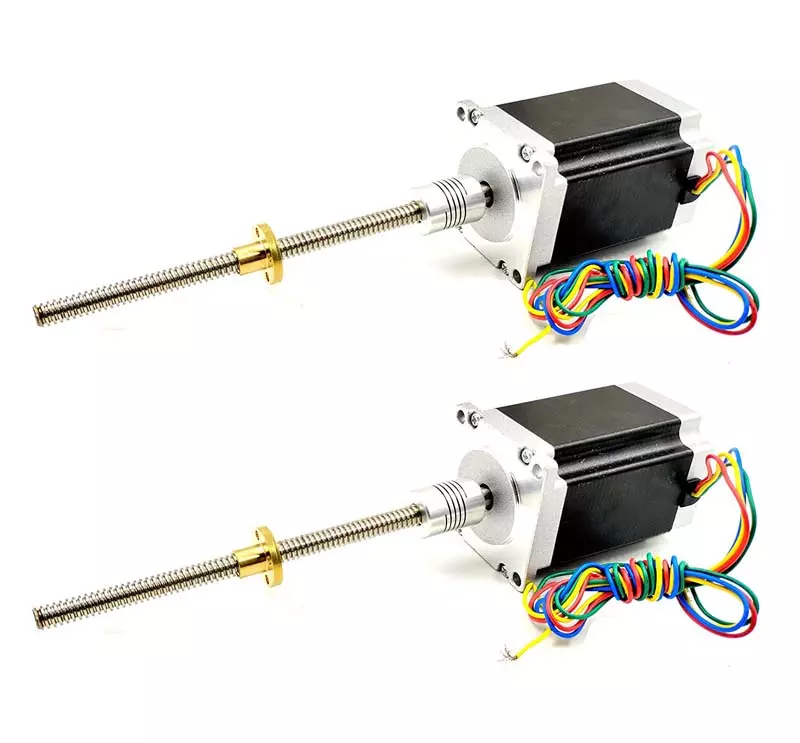 Invento Nema 23 25 Kg-cm Stepper Motor + Flexible coupling + 300mm (0.3 mtr) 8mm T8 TR8 2mm Pitch Lead Screw + Brass Nut ISC 1176-A3