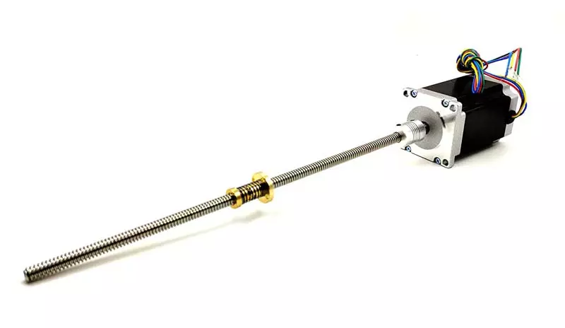 Invento Nema 23 25 Kg-cm Stepper Motor + Flexible coupling + 500mm (0.5 Mtr.tr) 8mm T8 TR8 2mm Pitch Lead Screw + Antibacklash Nut ISC 1177-X5