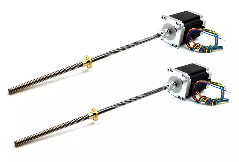 Invento Nema 23 25 Kg-cm Stepper Motor + Flexible coupling + 600mm (0.6 mtr) 8mm T8 TR8 2mm Pitch Lead Screw + Brass Nut ISC 1176-A6