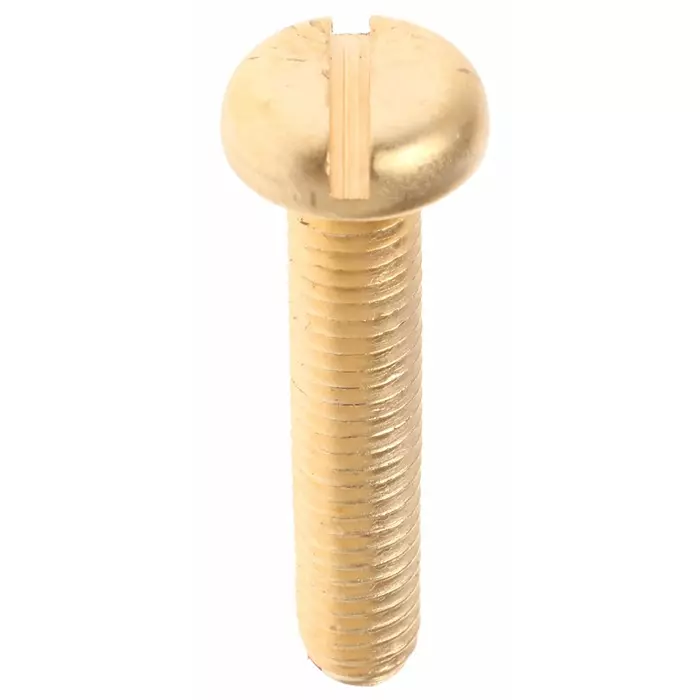 RS PRO Machine Screw M5x25 mm Brass Slot Pan Headed DIN 85, 4831628 (Bag Of 100 pcs)