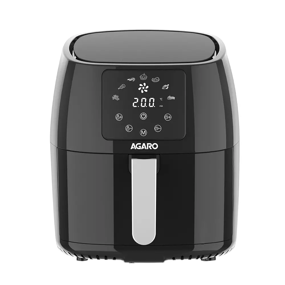 Agaro Sapphire Digital Air Fryer Digital Display 1400 W with 4.5 L Non-Stick Coated Frying Basket, Black