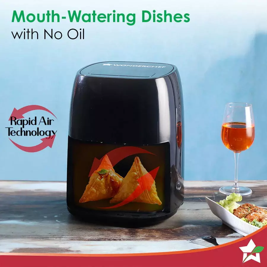 Wonderchef Neo Digital Air Fryer 6 Pre-Set Menu Options Black 1500 W 4.5 L Capacity for Cooking, Kitchen & Frying