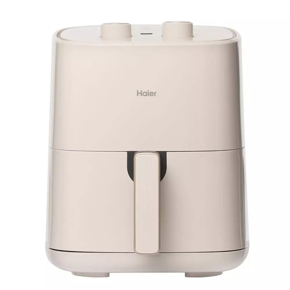 Haier 5 L 1500 W Air Fryer with 3 D Hot Circulation & 10 Rich Recipes Knob Control Ivory, HAF-M503I
