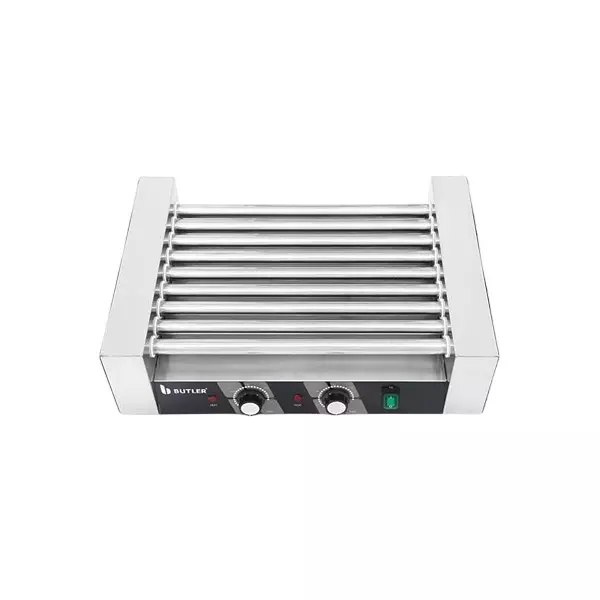 Butler 1.8 kW Hot Dog Grill with Stainless Steel Body and 9 Pcs Rollers, HDG 9