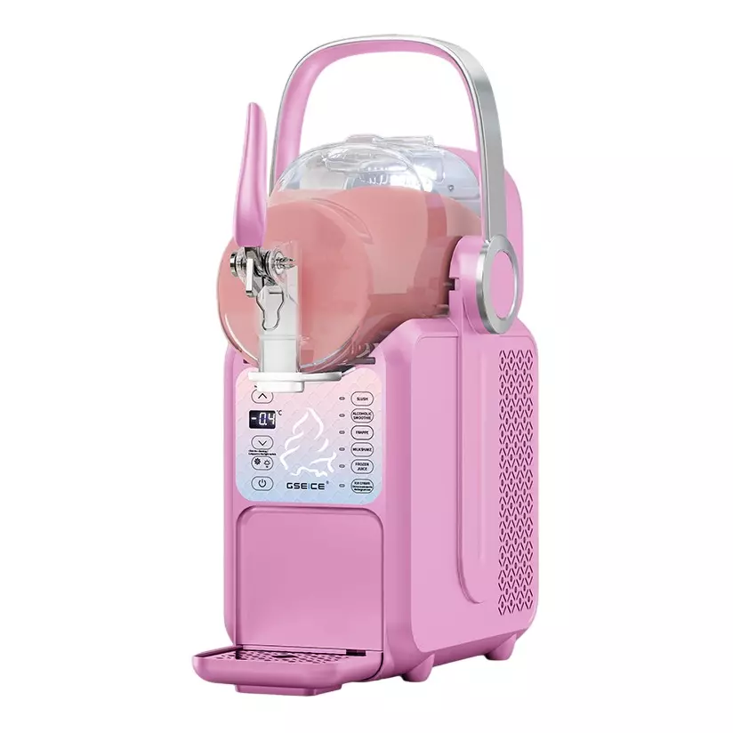 Chefrost 6 in 1 Soft Serve and Slush Machine Pink Color Plastic Body for Making Ice Creams & Slush, CF-6IN1