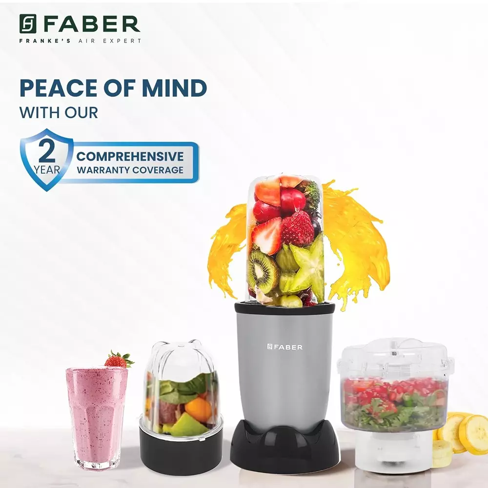 Faber FSB Sportz 3 In 1 Blender 400 W Power Copper Motor Carbon
