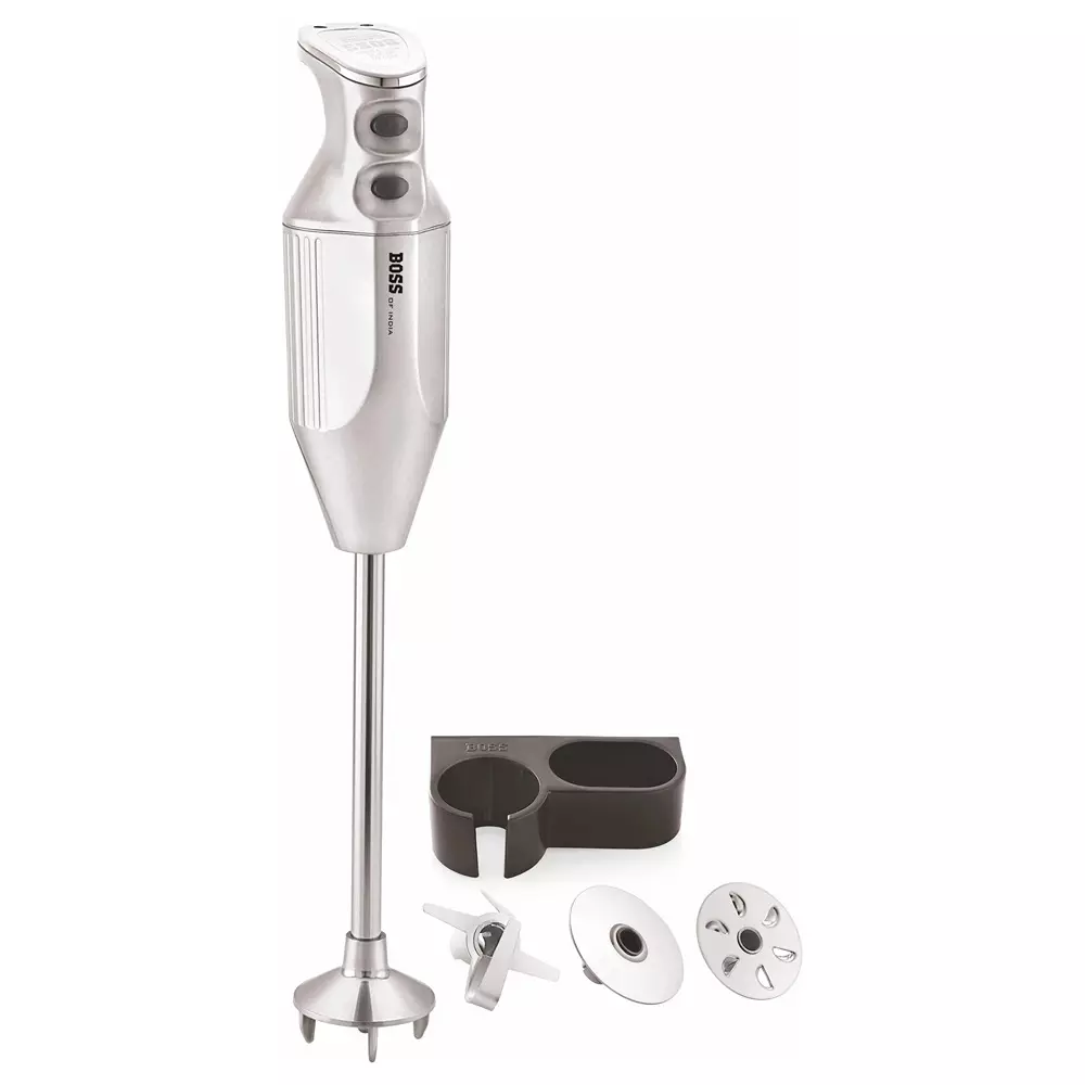 Boss 225 W Platinum Hand Blender Silver Color with 2 Speed Setting and 230 V AC, 50 Hz Power Supply, B133