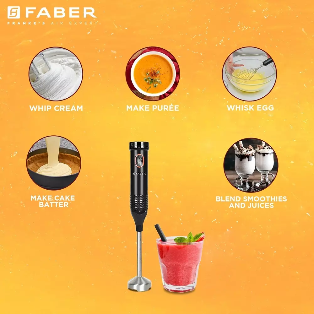 Faber Hand Blender 550 W Power Copper Wiring DC Motor Black