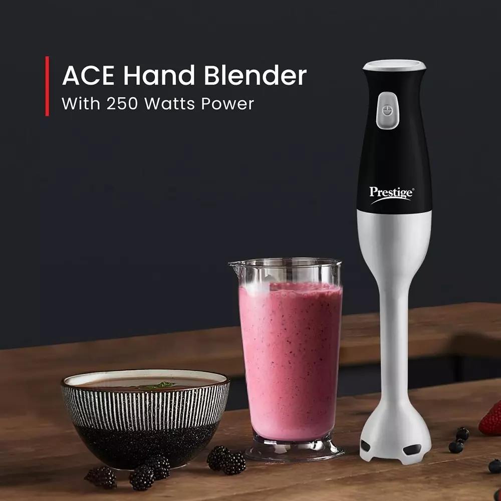 Prestige Ace Hand Blender 250 W Comfortable Grip Stainless Steel Black, Sliver, 41052