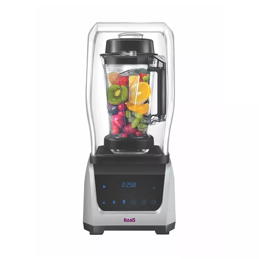 Hans Problend-S Digital Commercial Blender With 2.5 L Low Profile Jar, 2500 W Soundproof Technology and 3 Speed Settings, Silver & Black