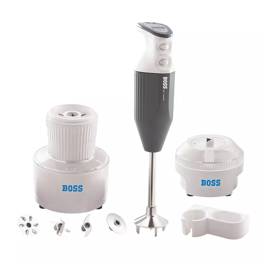 Boss 275 W Genius Hand Blender Twin Grey Color with 2 Speed Setting and 230 V AC, 50 Hz Power Supply, B138