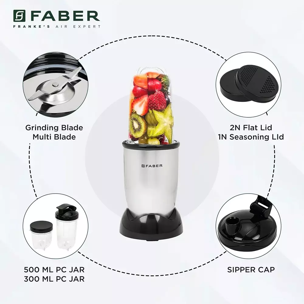 Faber FSB Sportz 2 In 1 Blender 400 W Power Copper Motor Nero
