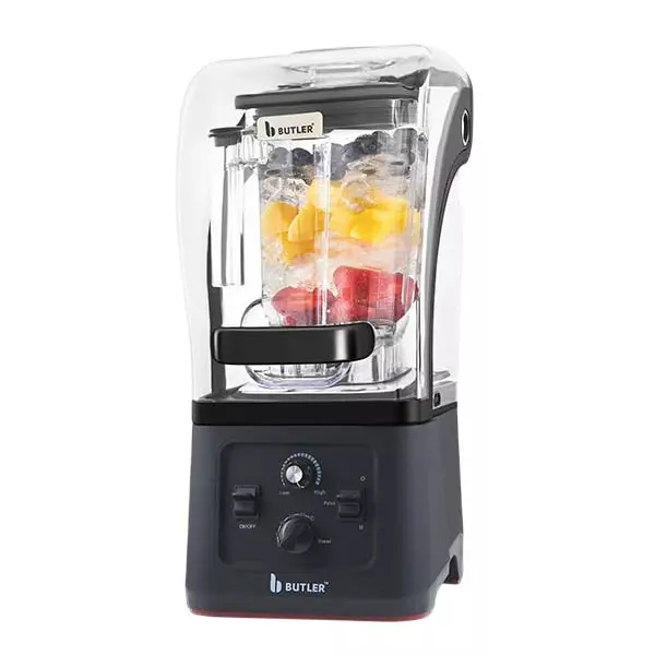 Butler Commercial Blender with Acoustic Enclosure and Timer 2.2 HP Motor Power 1.8 L Jar Capacity Black, Trublend Crush
