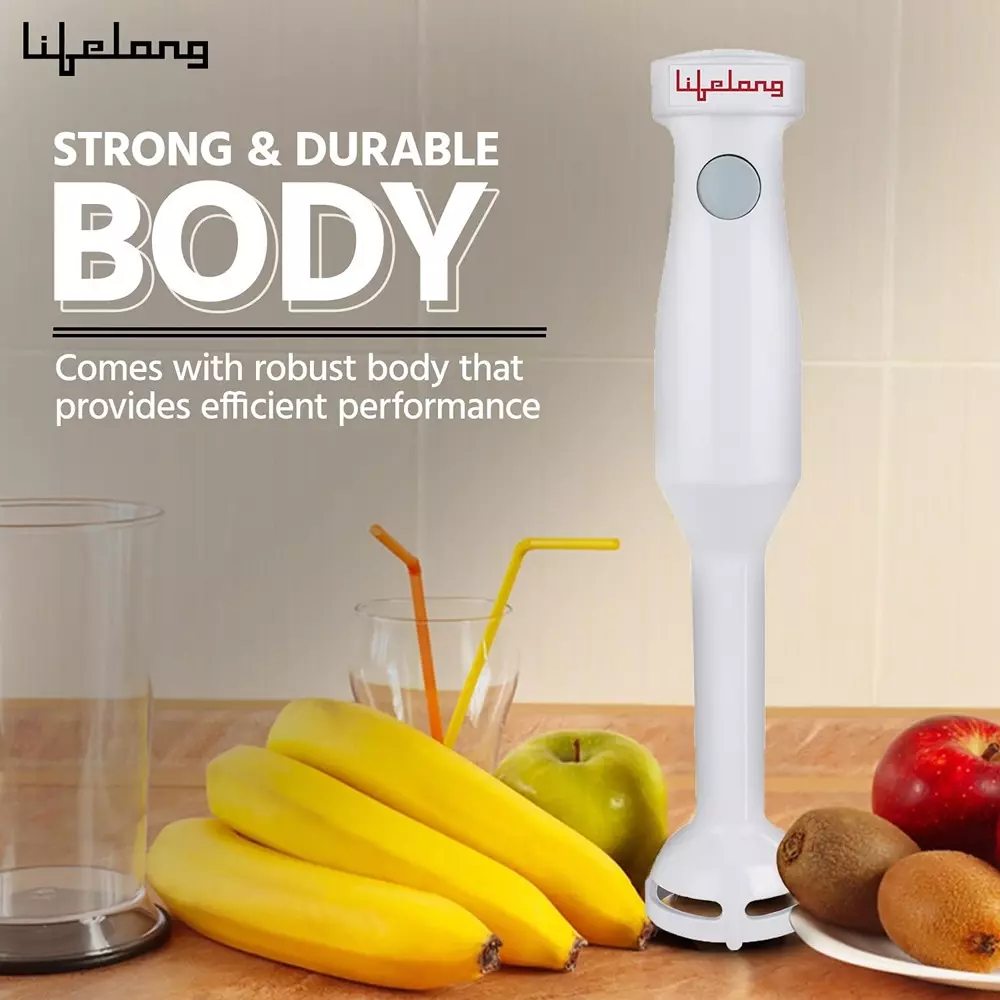 Lifelong Hand Blender White 300 W Power Stainless Steel 230 V Push Button Control, LLHB04