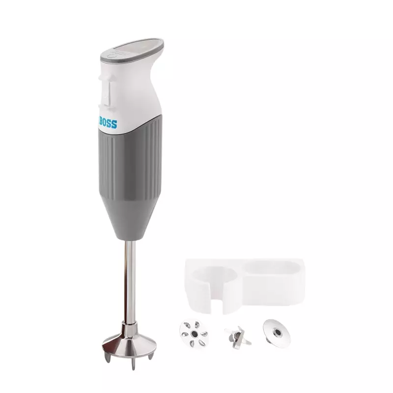 Boss 225 W Hand Blender White + Grey Color with 1 Speed Setting and 230 V AC, 50 Hz Power Supply, B132