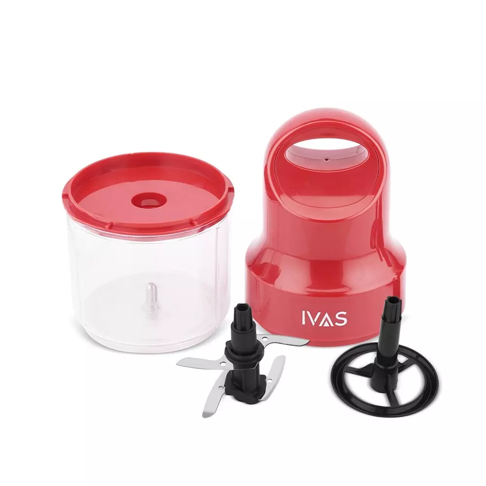ivas-electric-chopper-3-layer-stainless-steel-blades-800-ml-capacity-wine-red