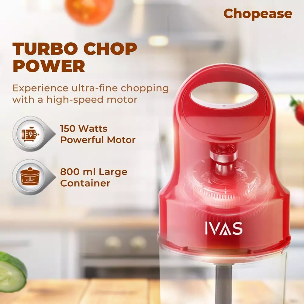 ivas-electric-chopper-3-layer-stainless-steel-blades-800-ml-capacity-wine-red