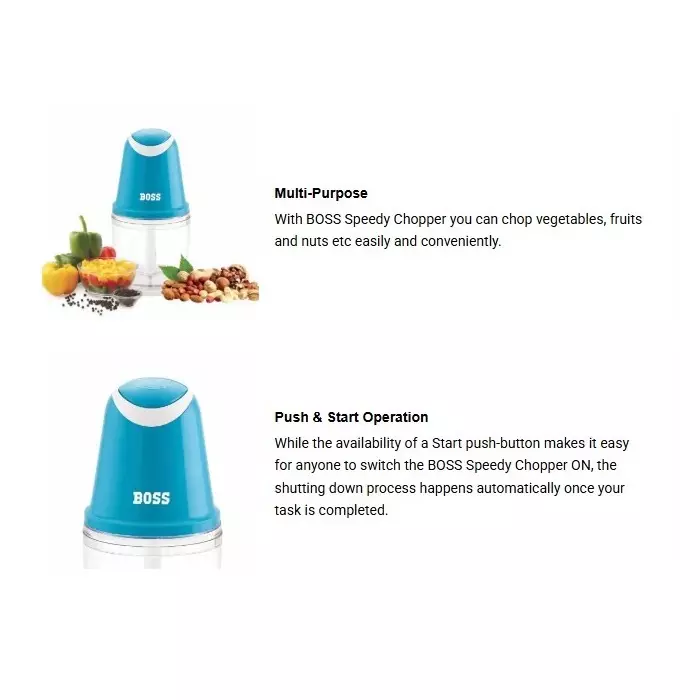 boss-260-w-speedy-vegetable-chopper-500-ml-capacity-blue-color-and-230-v-ac-50-hz-power-supply-b708