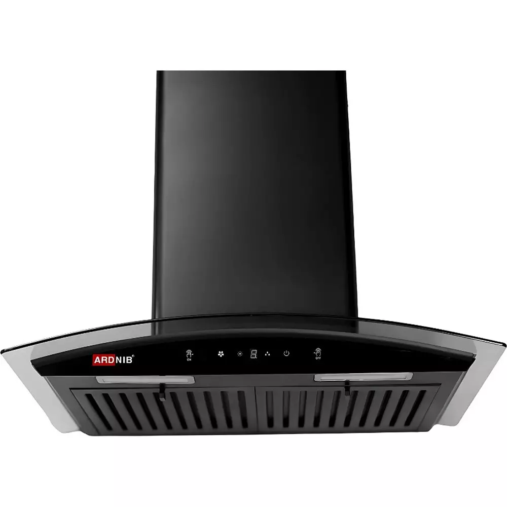 Ardnib Kitchen Chimney Push Button Baffle Filter 3 Speed 60x50x45 cm 180 W Single Phase Matte Black for Kitchen, ARD_SLEEK_PLUS_BK60