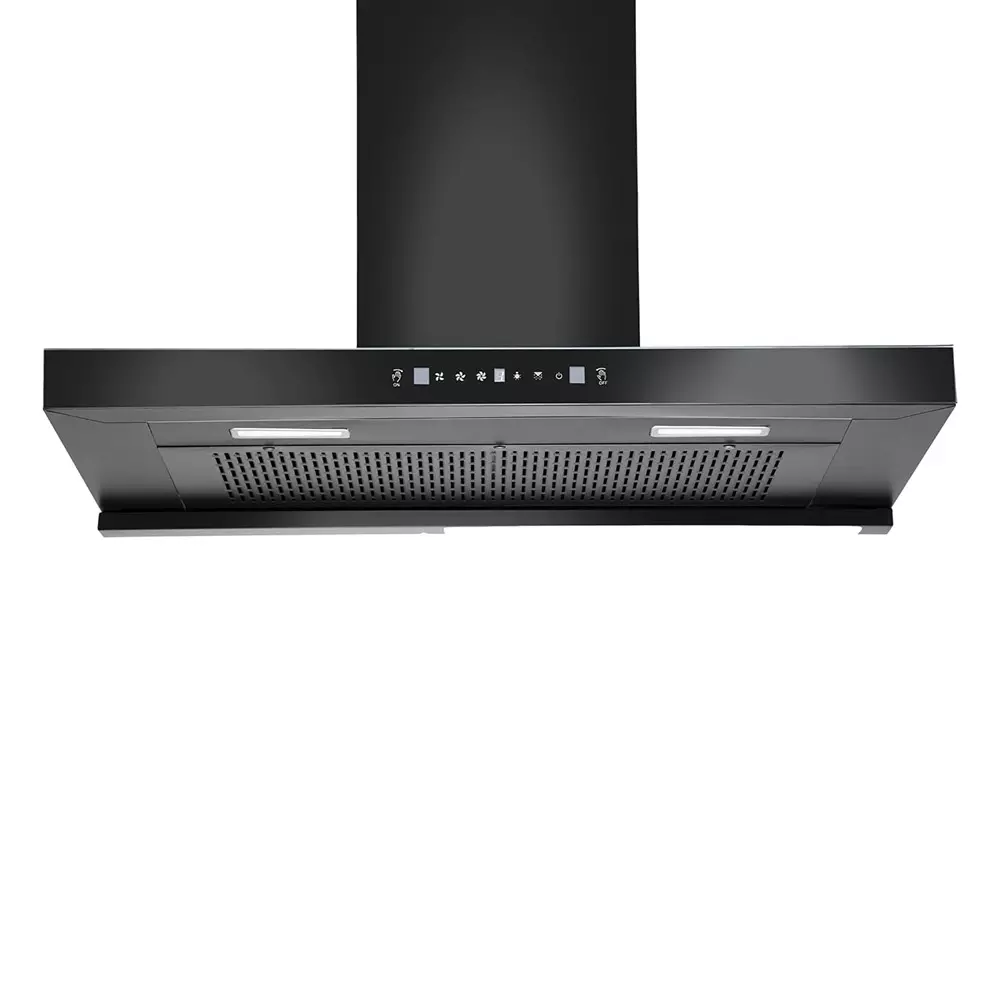 Hindware Smart Appliances 90 cm Wall Mount Chimney 1200 Cubic Meters Per Hour Suction Power Black, Tayla