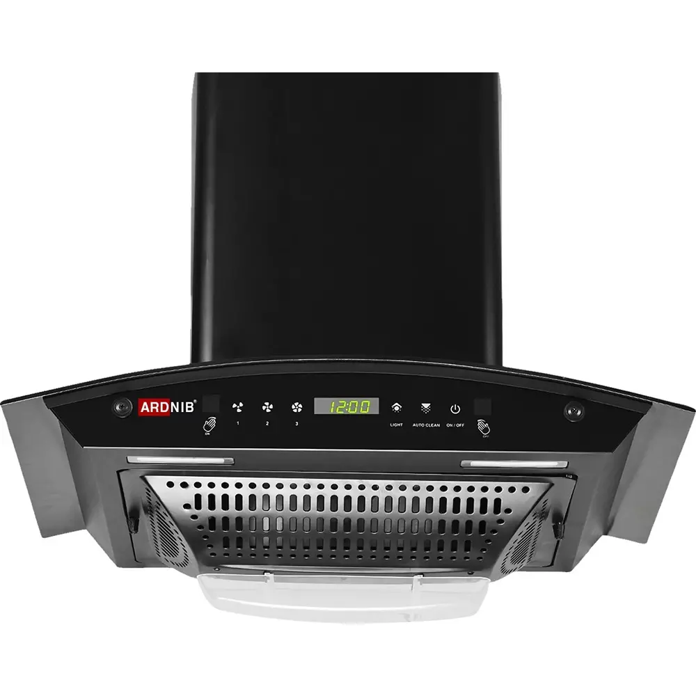 Ardnib Kitchen Chimney Push Button Boat Shape Filter 3 Speed 60x42x40 cm 220-230 V Single Phase Matte Black for Kitchen, ARD_OC AC 60