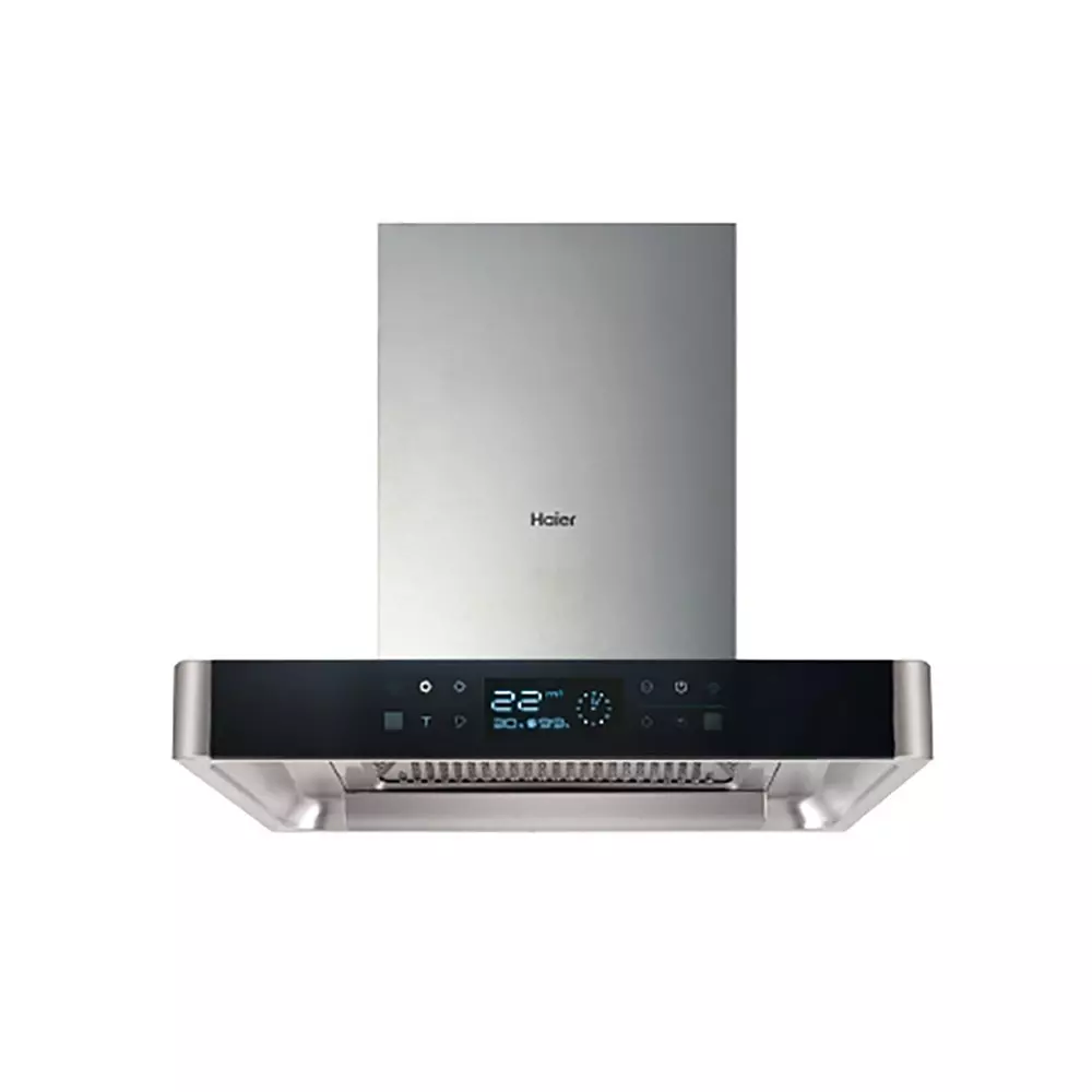 Haier 60 cm Chimney T-Shaped-Hood Silver Filter Less Concept 1350 m³/h Suction, HIH-T60HM-V