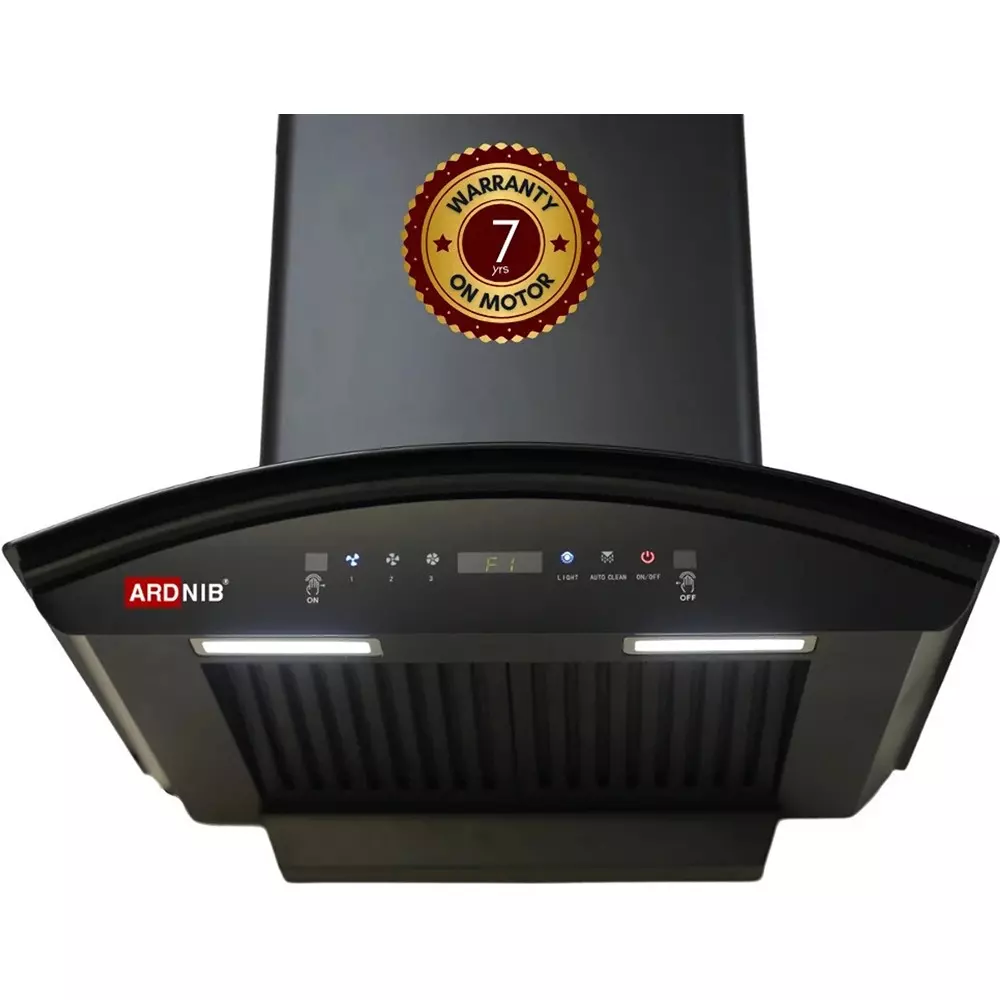 Ardnib Kitchen Chimney Push Button Baffle Filter 3 Speed 60x50x48.5 cm 160 W Single Phase Matte Black for Kitchen, ARD_NOVA_BK60